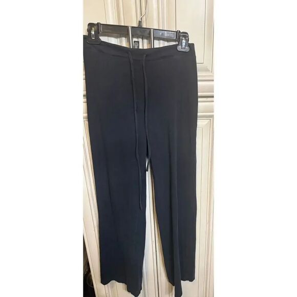 SKIMS Pants - SKIMS Women's High Rise Cotton Jersey Wide Leg Pants Black Size Small